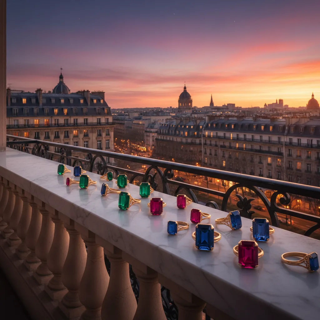Vitrine de bijoux tendance dans une boutique parisienne
